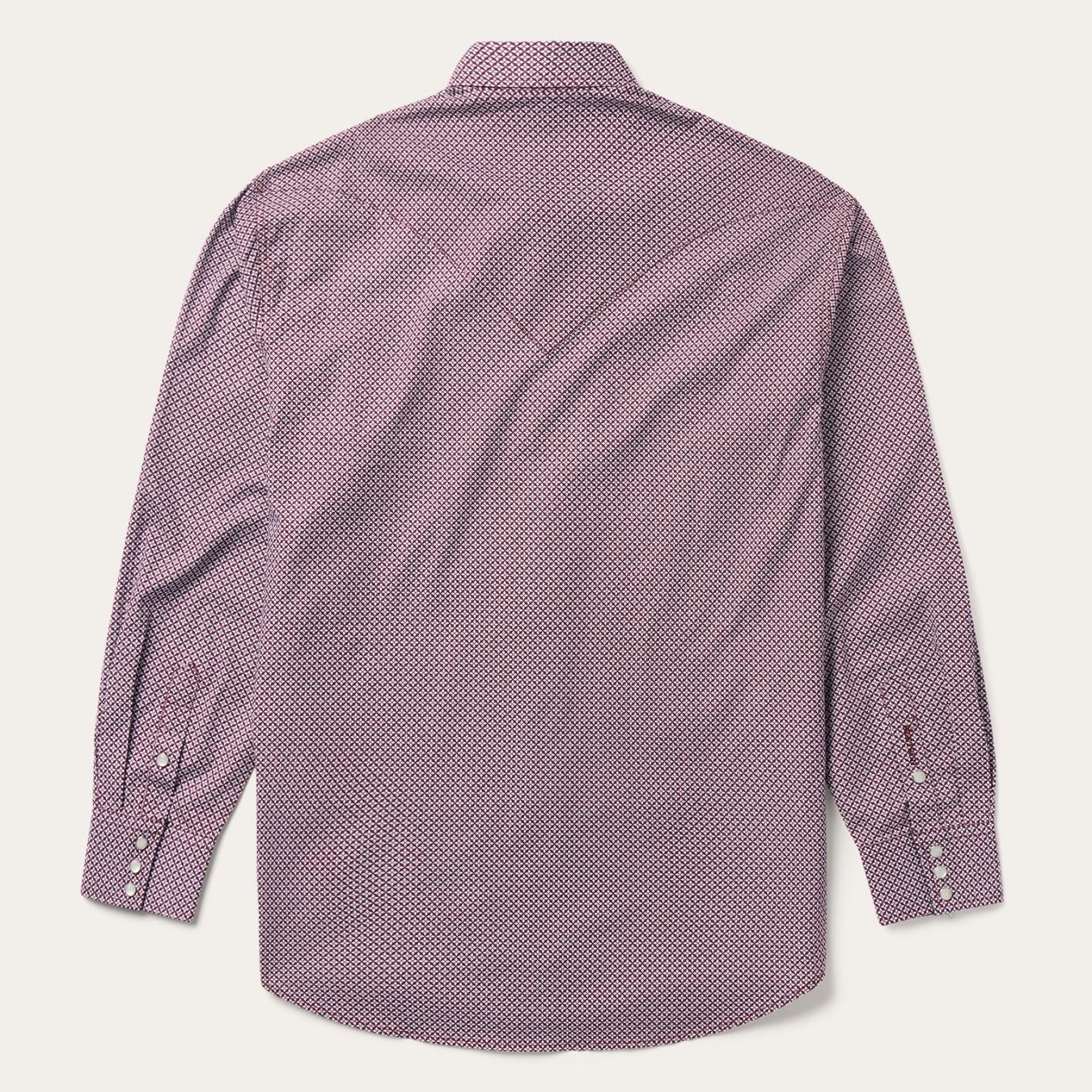 Men Western Shirts | Stetson Blue Four Point Geo Print Western Shirt Blue