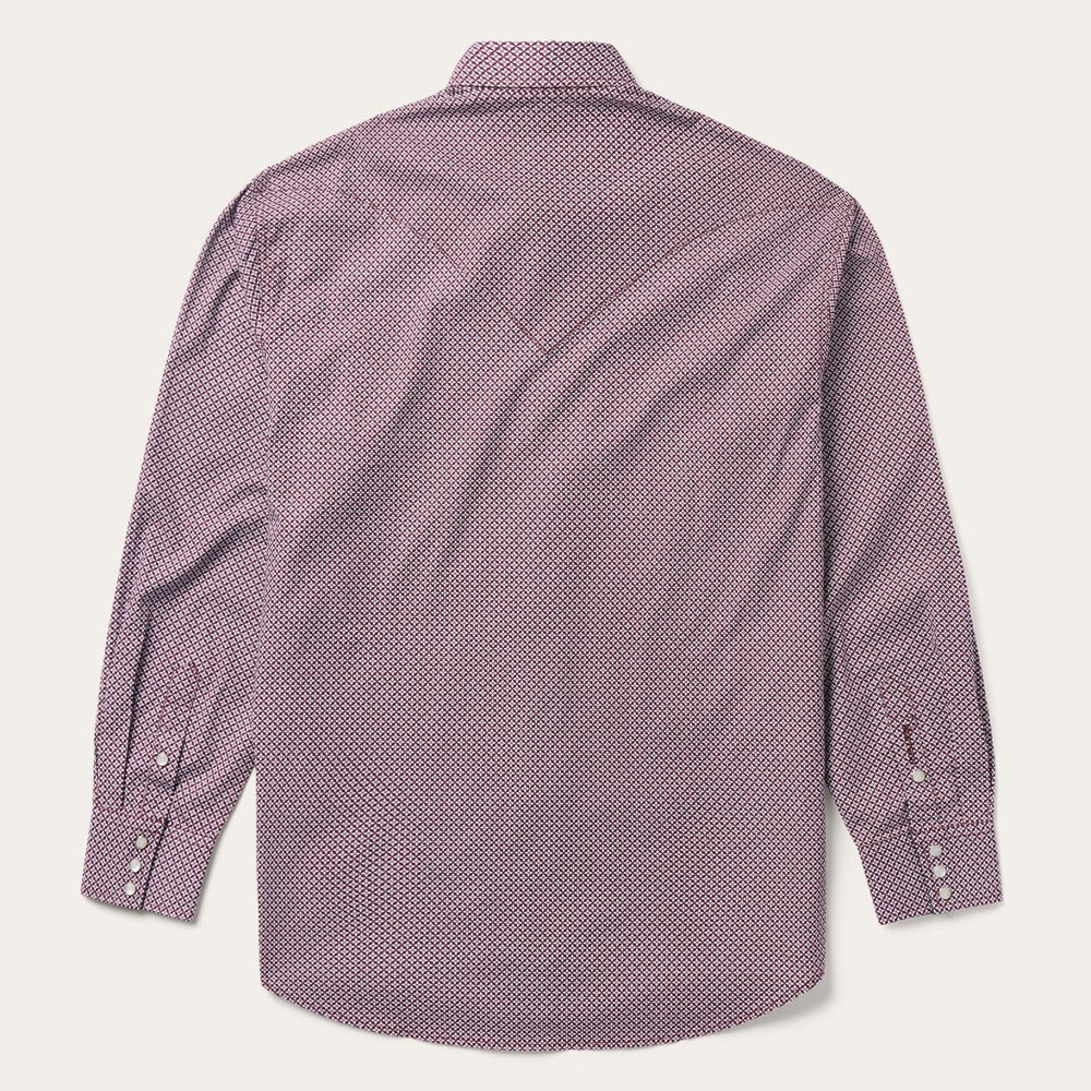 Men Western Shirts | Stetson Blue Four Point Geo Print Western Shirt Blue
