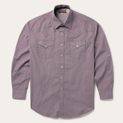 Men Western Shirts | Stetson Blue Four Point Geo Print Western Shirt Blue