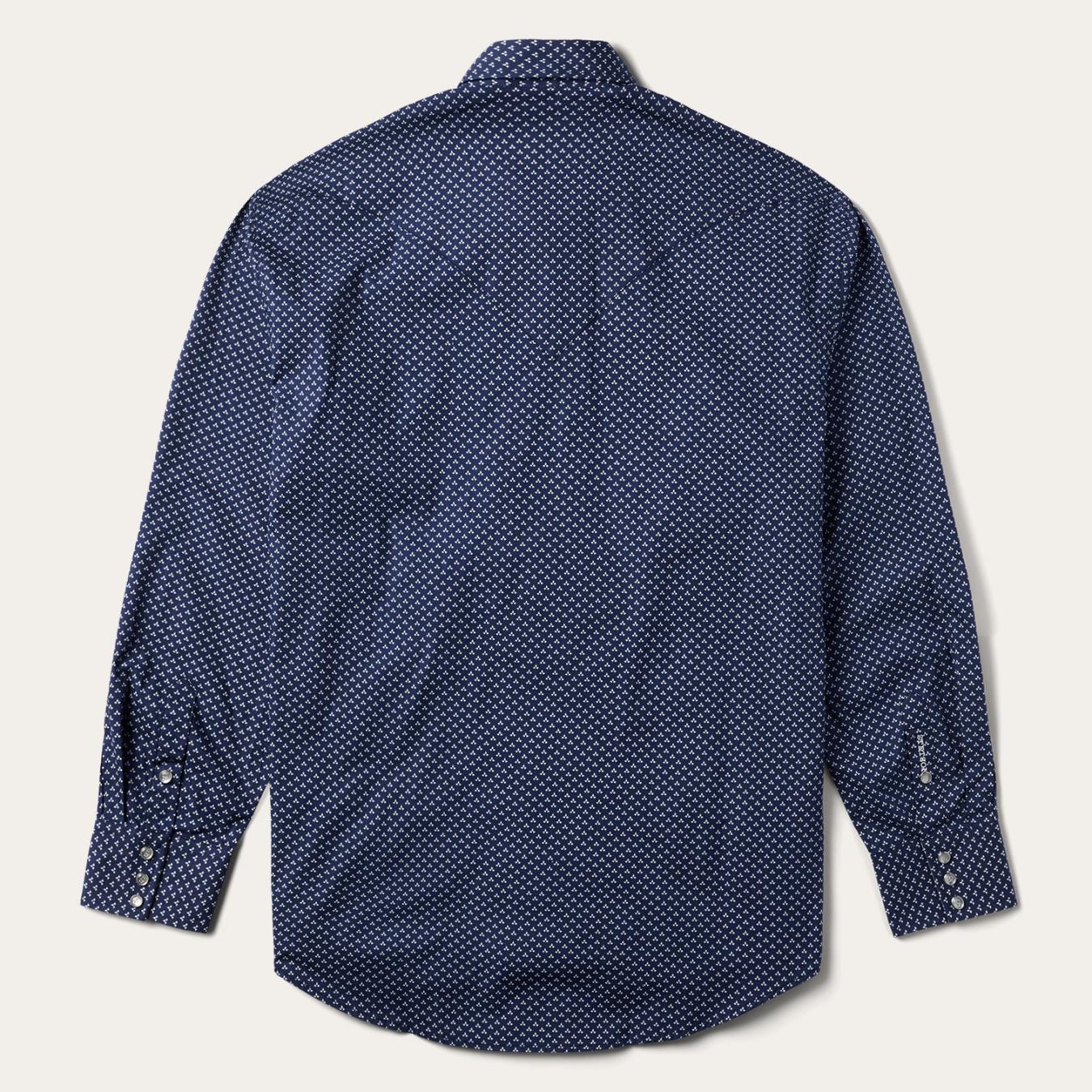 Men Western Shirts | Stetson Blue Polaris Geo Print Western Shirt Blue