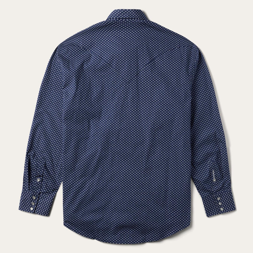 Men Western Shirts | Stetson Blue Polaris Geo Print Western Shirt Blue