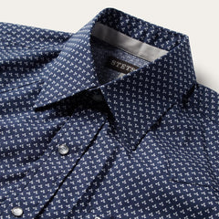 Men Western Shirts | Stetson Blue Polaris Geo Print Western Shirt Blue