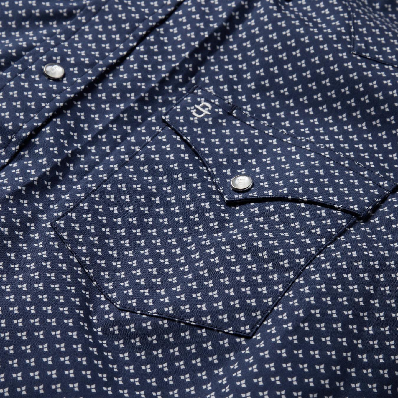 Men Western Shirts | Stetson Blue Polaris Geo Print Western Shirt Blue