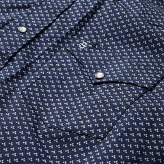 Men Western Shirts | Stetson Blue Polaris Geo Print Western Shirt Blue