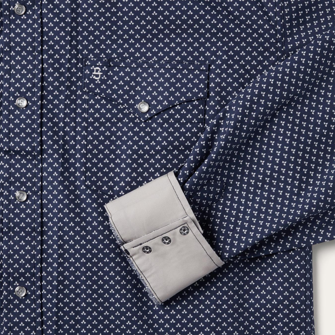 Men Western Shirts | Stetson Blue Polaris Geo Print Western Shirt Blue