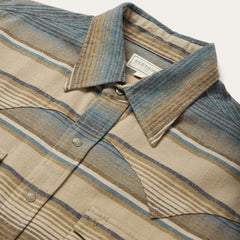 Men Western Shirts | Stetson Blue Stripe Flannel Western Shirt Blue