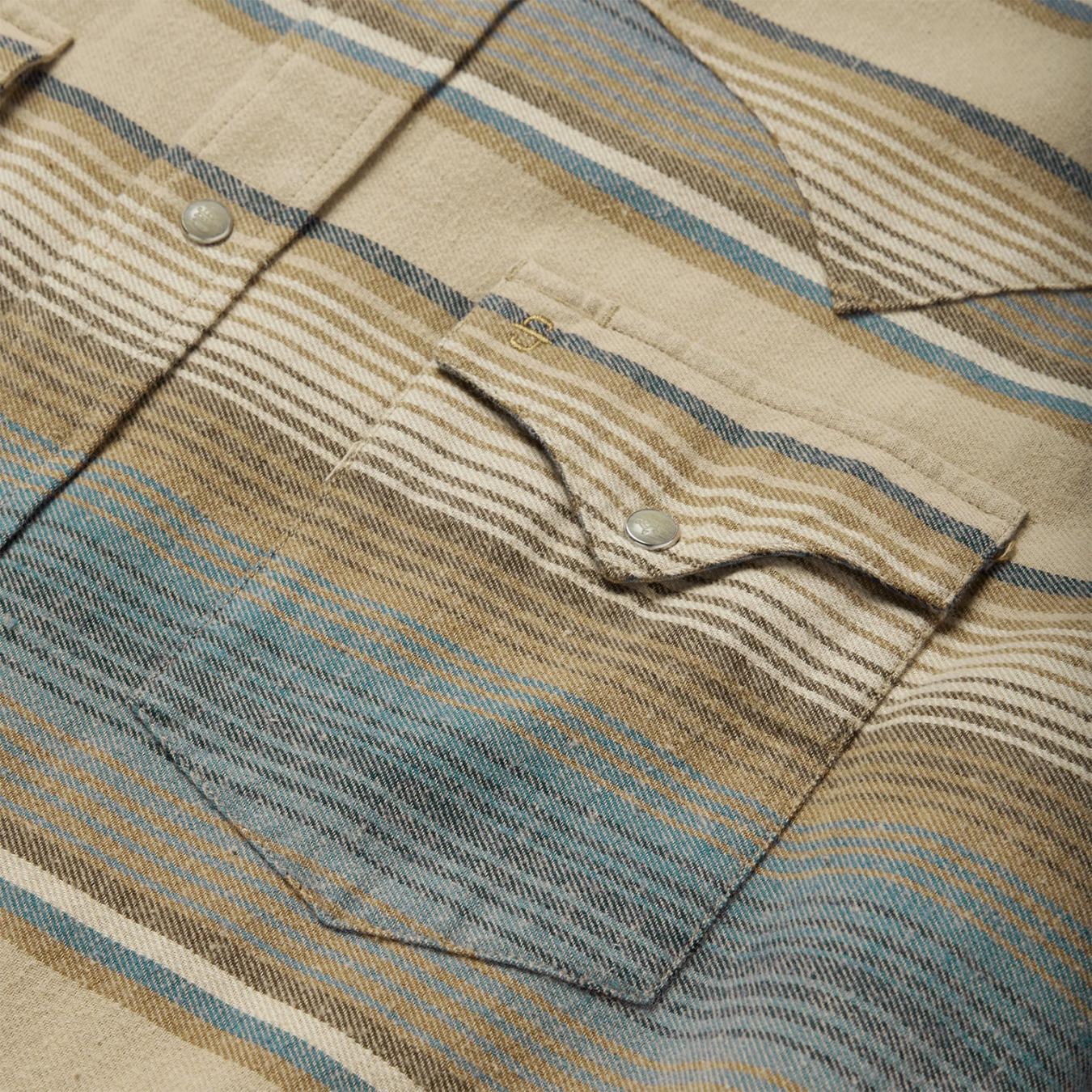Men Western Shirts | Stetson Blue Stripe Flannel Western Shirt Blue
