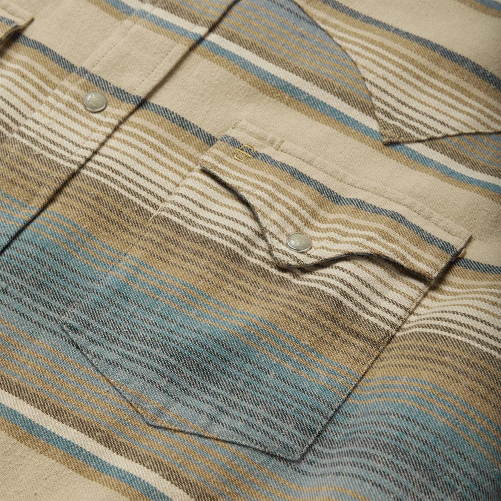 Men Western Shirts | Stetson Blue Stripe Flannel Western Shirt Blue