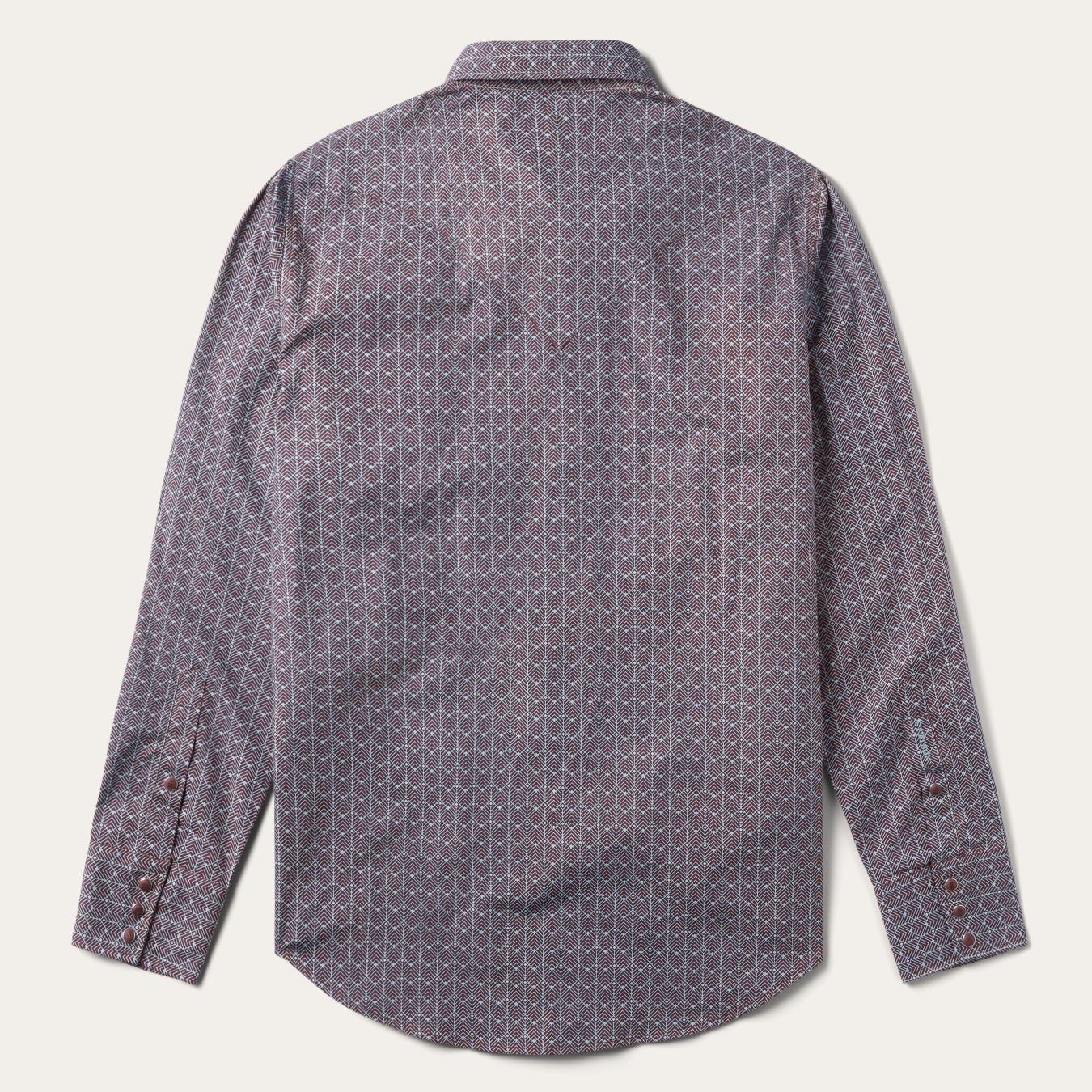 Men Western Shirts | Stetson Chevron Grid Shirt Brown