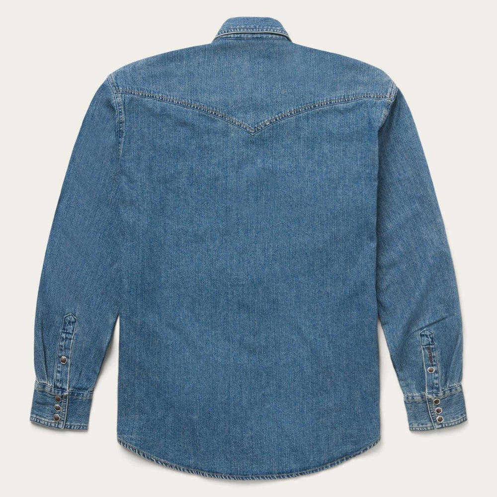 Men Western Shirts | Stetson Classic Denim Shirt Blue