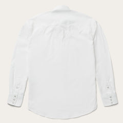Men Western Shirts | Stetson Classic Solid Snap Poplin Shirt In Optic White White