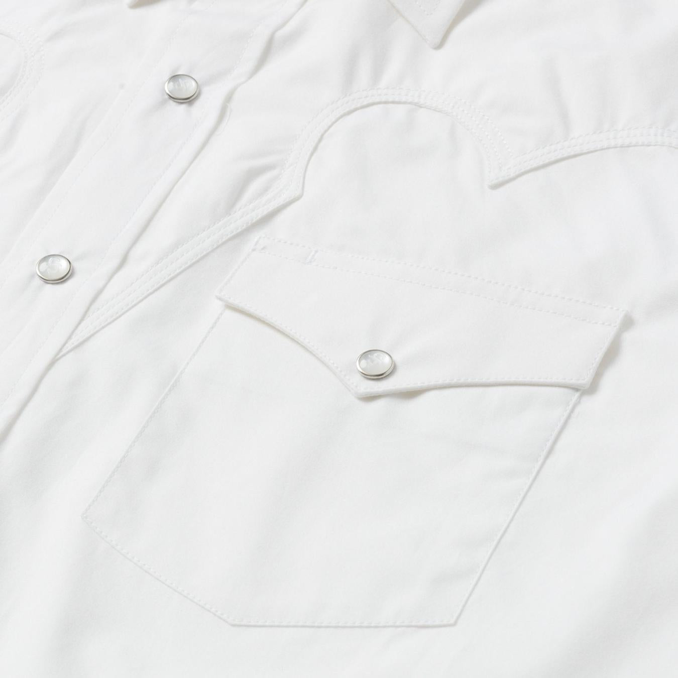 Men Western Shirts | Stetson Classic Solid Snap Poplin Shirt In Optic White White