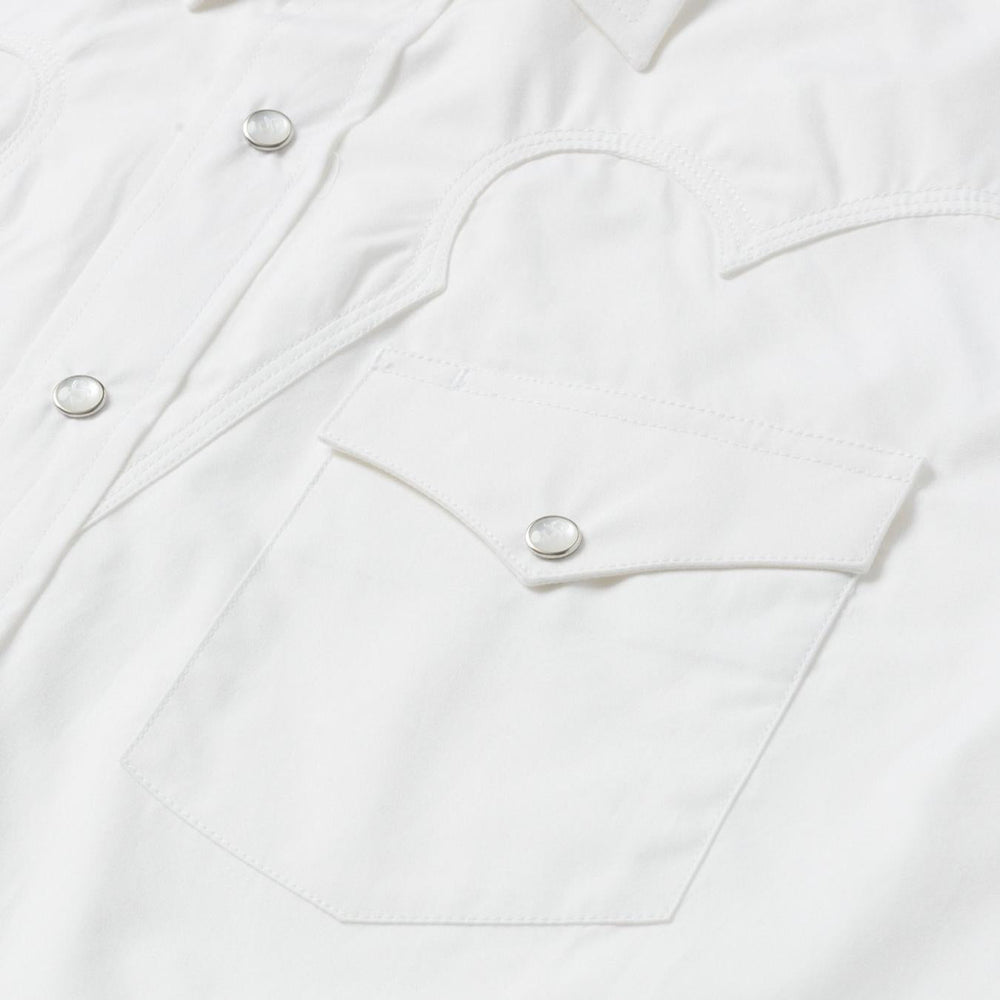 Men Western Shirts | Stetson Classic Solid Snap Poplin Shirt In Optic White White