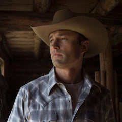 Men Western Shirts | Stetson Dobby Twill Plaid Shirt Brown
