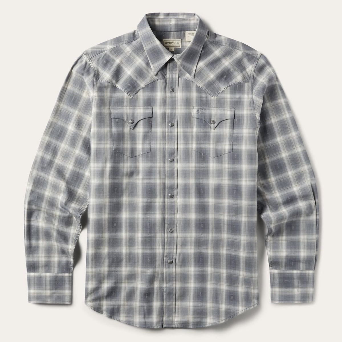 Men Western Shirts | Stetson Dobby Twill Plaid Shirt Brown