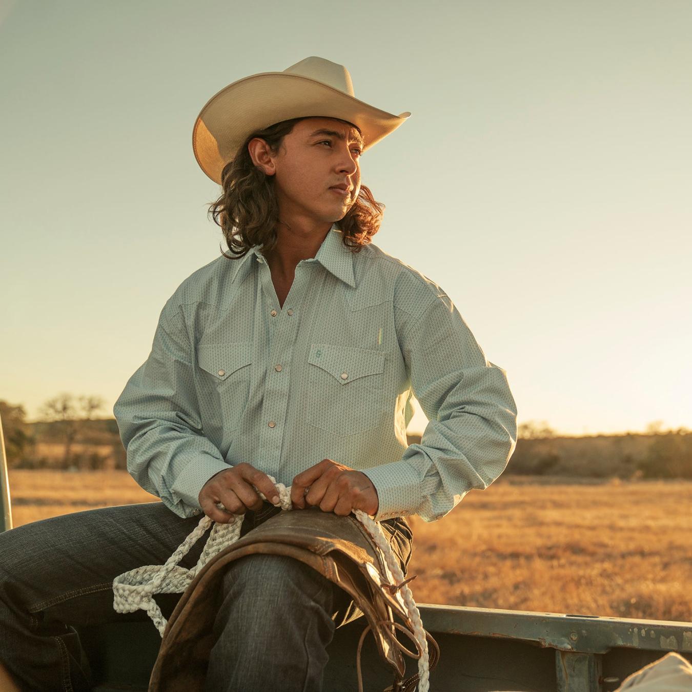 Men Western Shirts | Stetson Geo Western Shirt Blue
