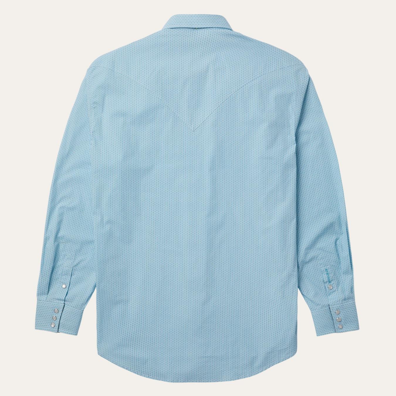 Men Western Shirts | Stetson Geo Western Shirt Blue