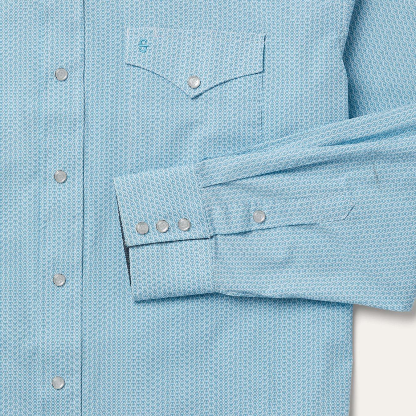 Men Western Shirts | Stetson Geo Western Shirt Blue