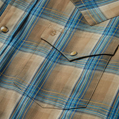 Men Western Shirts | Stetson Khaki Ombre Plaid Shirt Brown