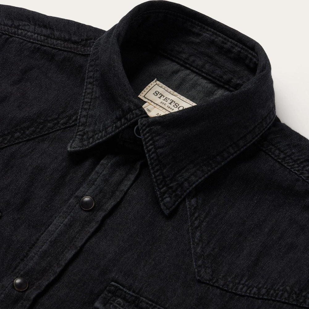 Men Western Shirts | Stetson Modern Denim Western Shirt Black