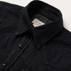 Men Western Shirts | Stetson Modern Denim Western Shirt Black