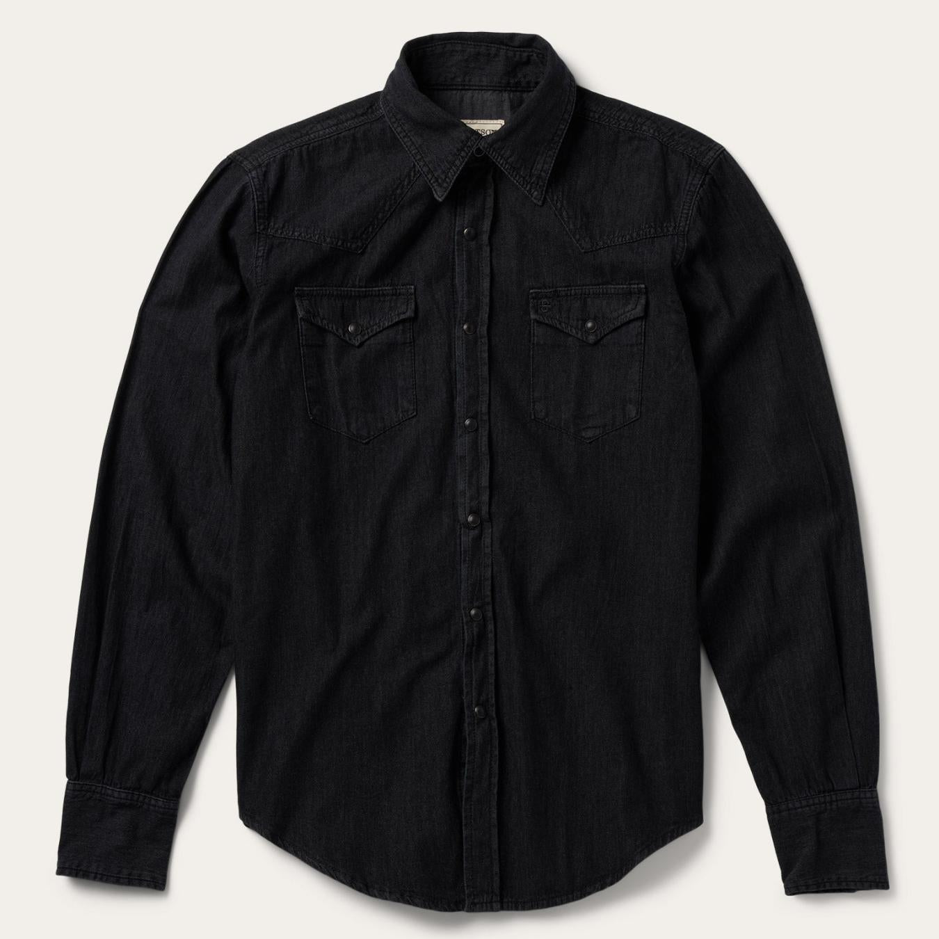 Men Western Shirts | Stetson Modern Denim Western Shirt Black