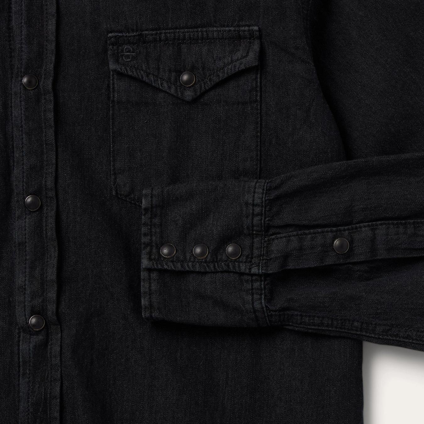 Men Western Shirts | Stetson Modern Denim Western Shirt Black