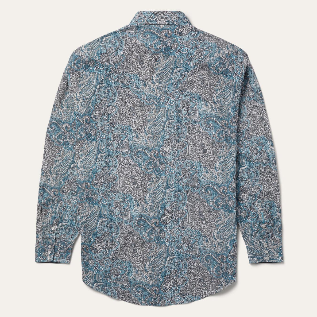 Men Western Shirts | Stetson Paisley Western Shirt Green