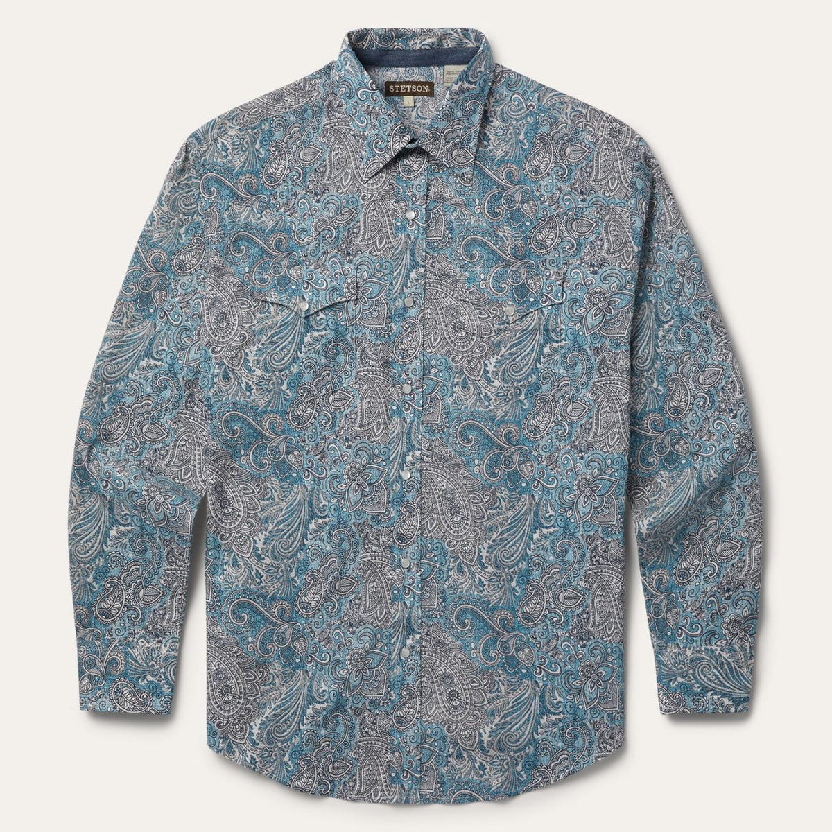 Men Western Shirts | Stetson Paisley Western Shirt Green