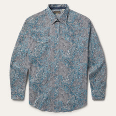 Men Western Shirts | Stetson Paisley Western Shirt Green