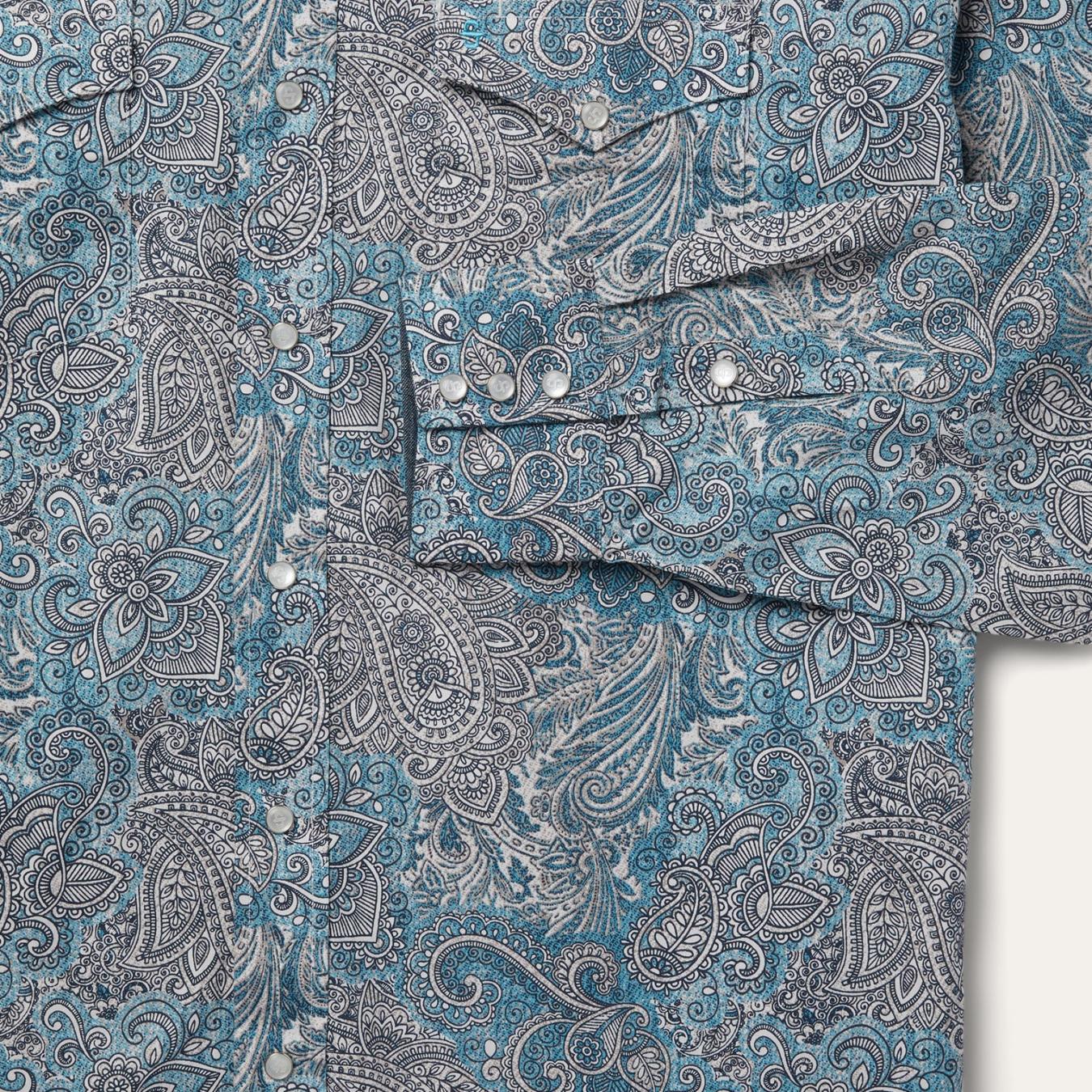 Men Western Shirts | Stetson Paisley Western Shirt Green