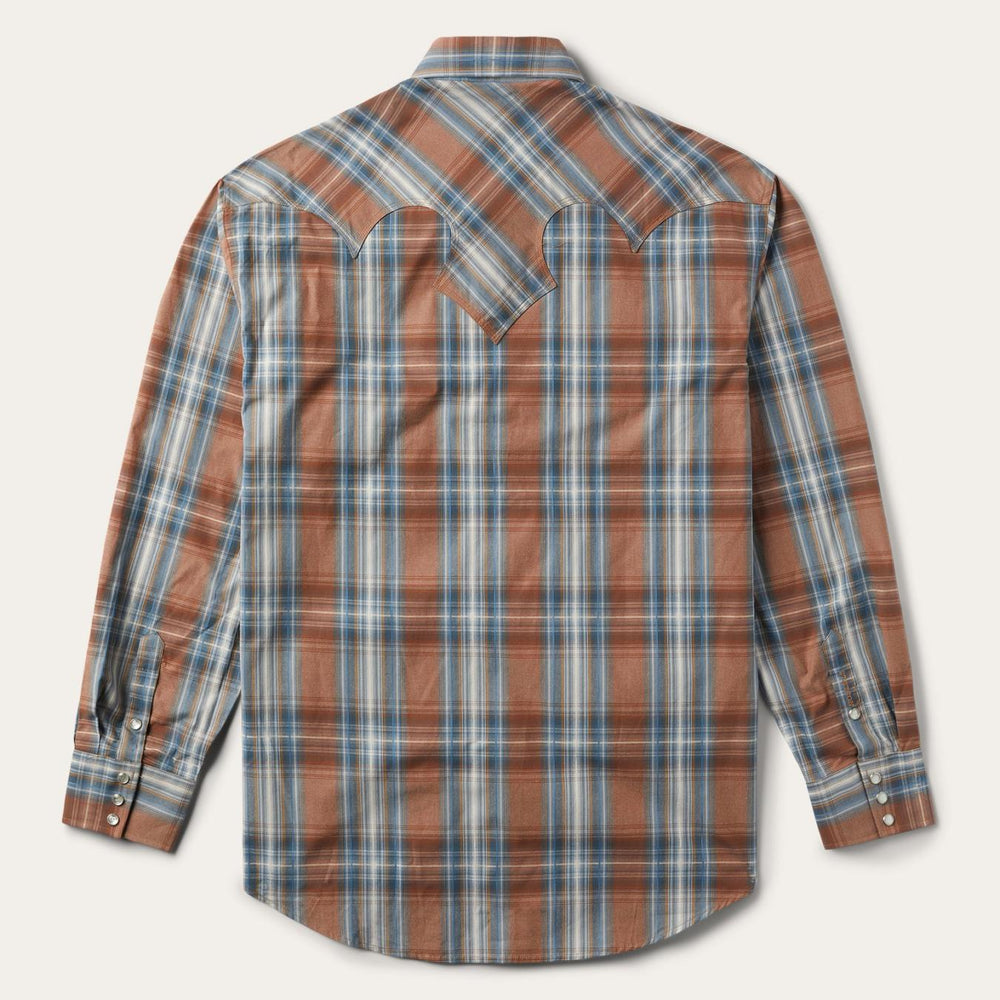 Men Western Shirts | Stetson Rustic Plaid Western Shirt Brown