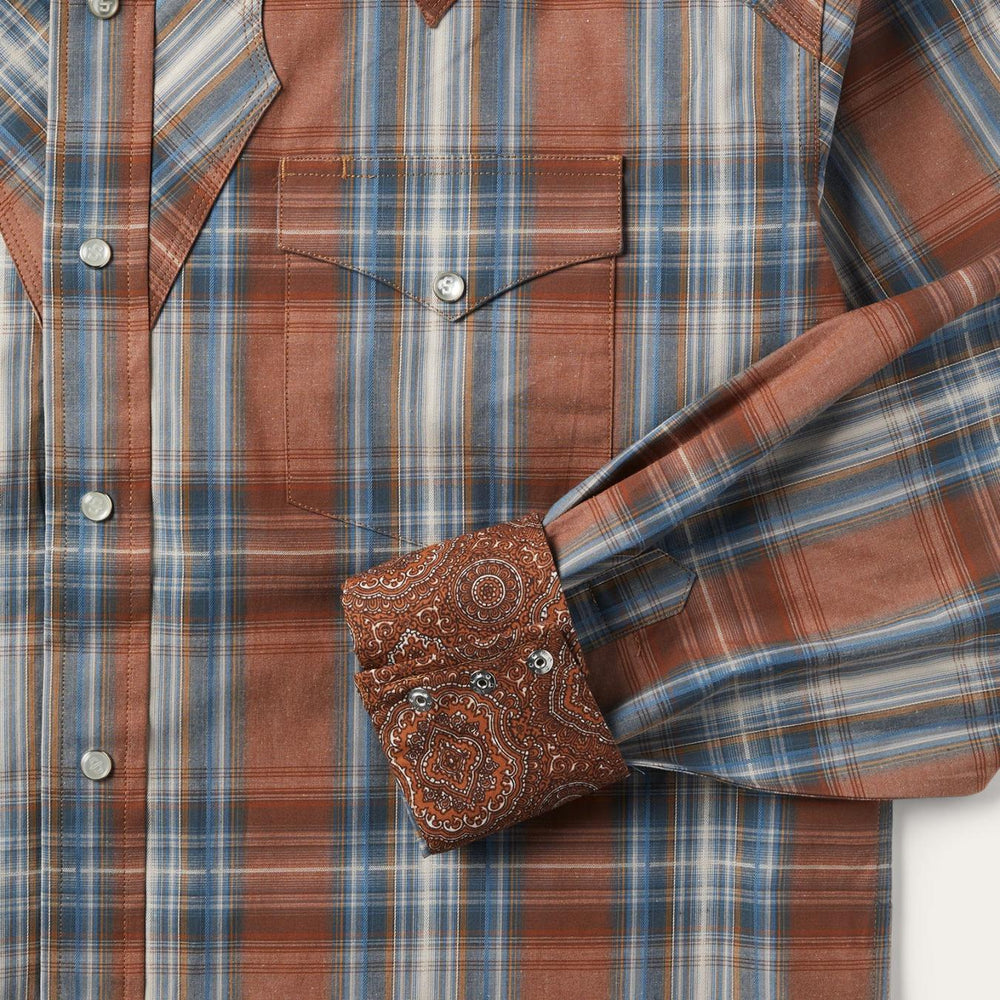Men Western Shirts | Stetson Rustic Plaid Western Shirt Brown