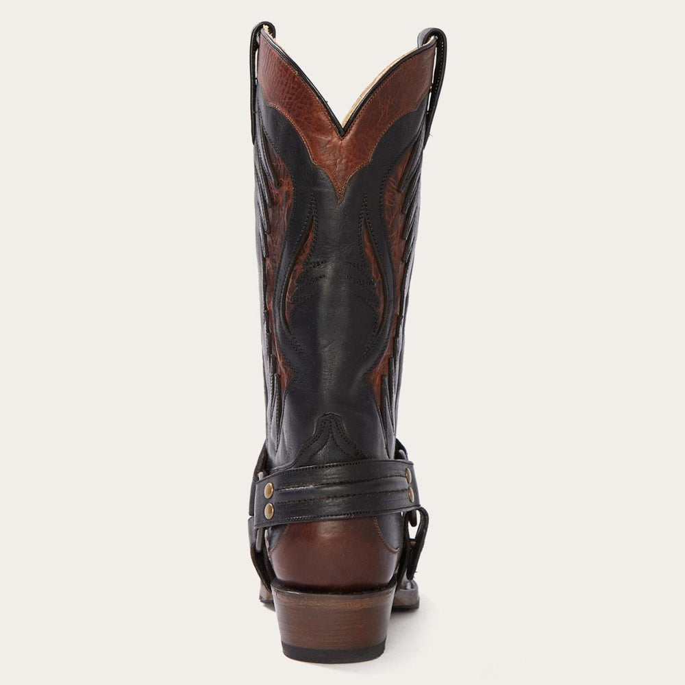 Men Western | Stetson Biker Outlaw Oiled Leather Cowboy Boot Brown