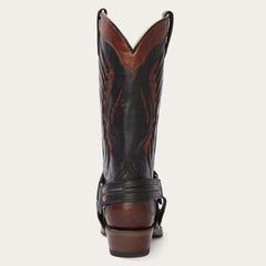 Men Western | Stetson Biker Outlaw Oiled Leather Cowboy Boot Brown