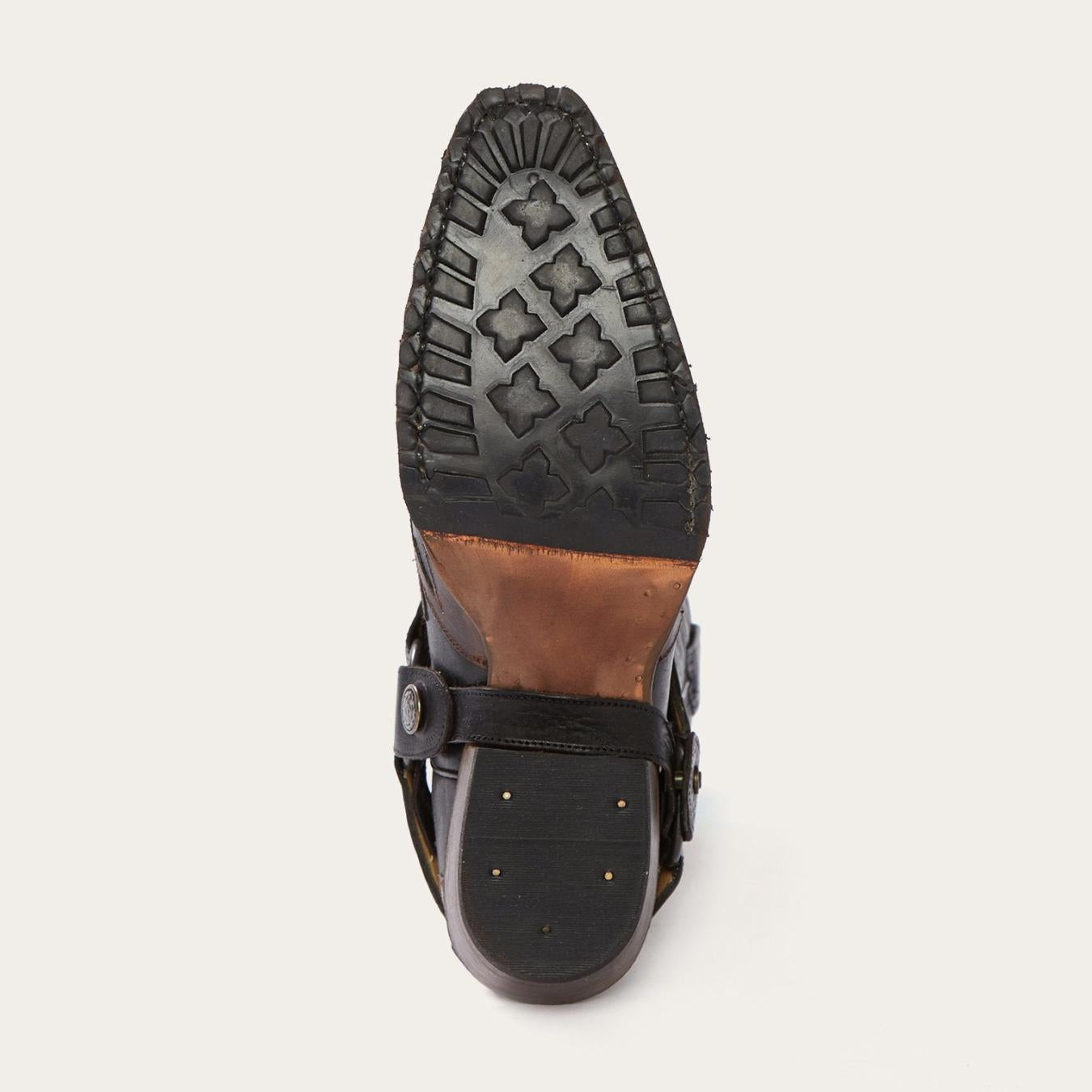 Men Western | Stetson Biker Outlaw Oiled Leather Cowboy Boot Brown