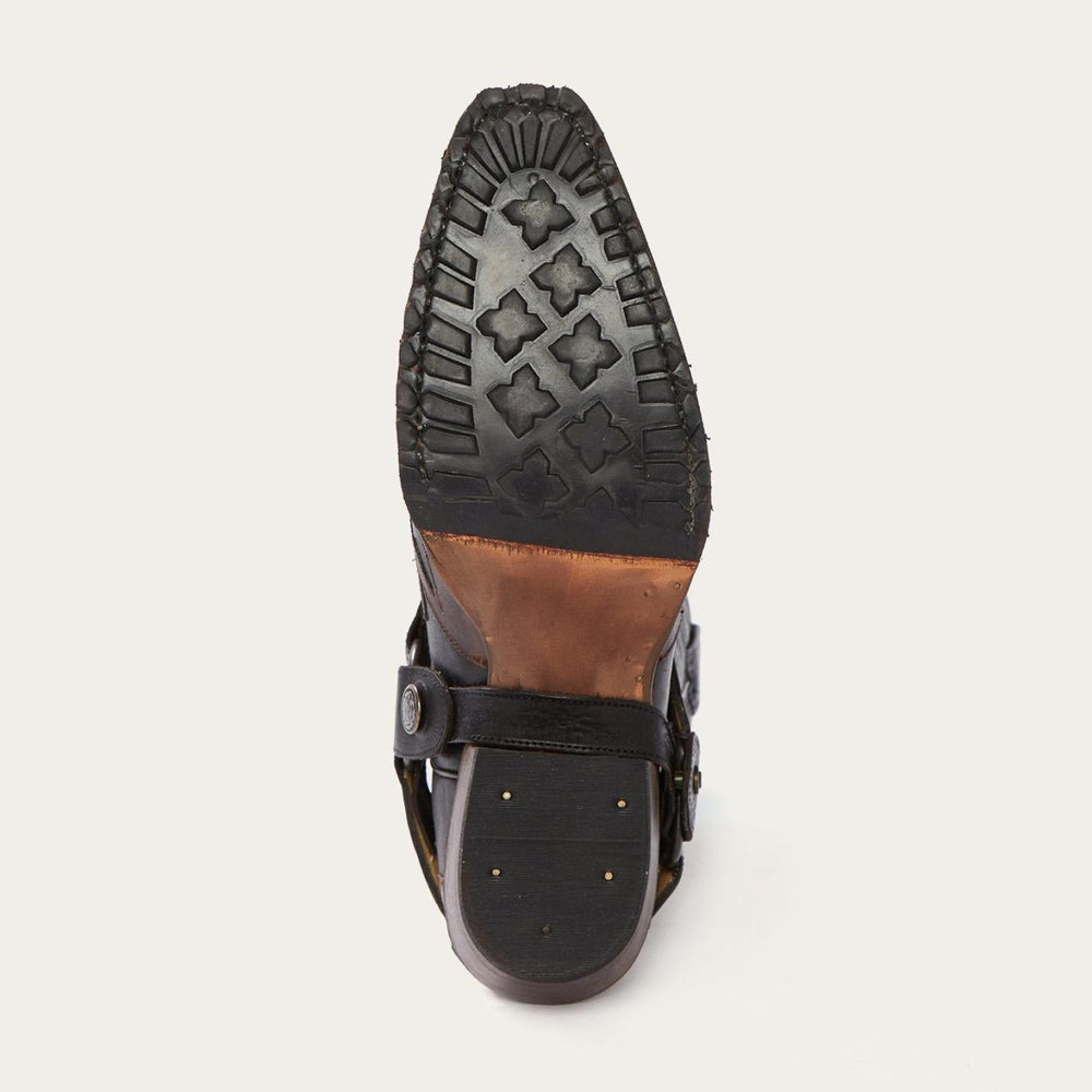 Men Western | Stetson Biker Outlaw Oiled Leather Cowboy Boot Brown