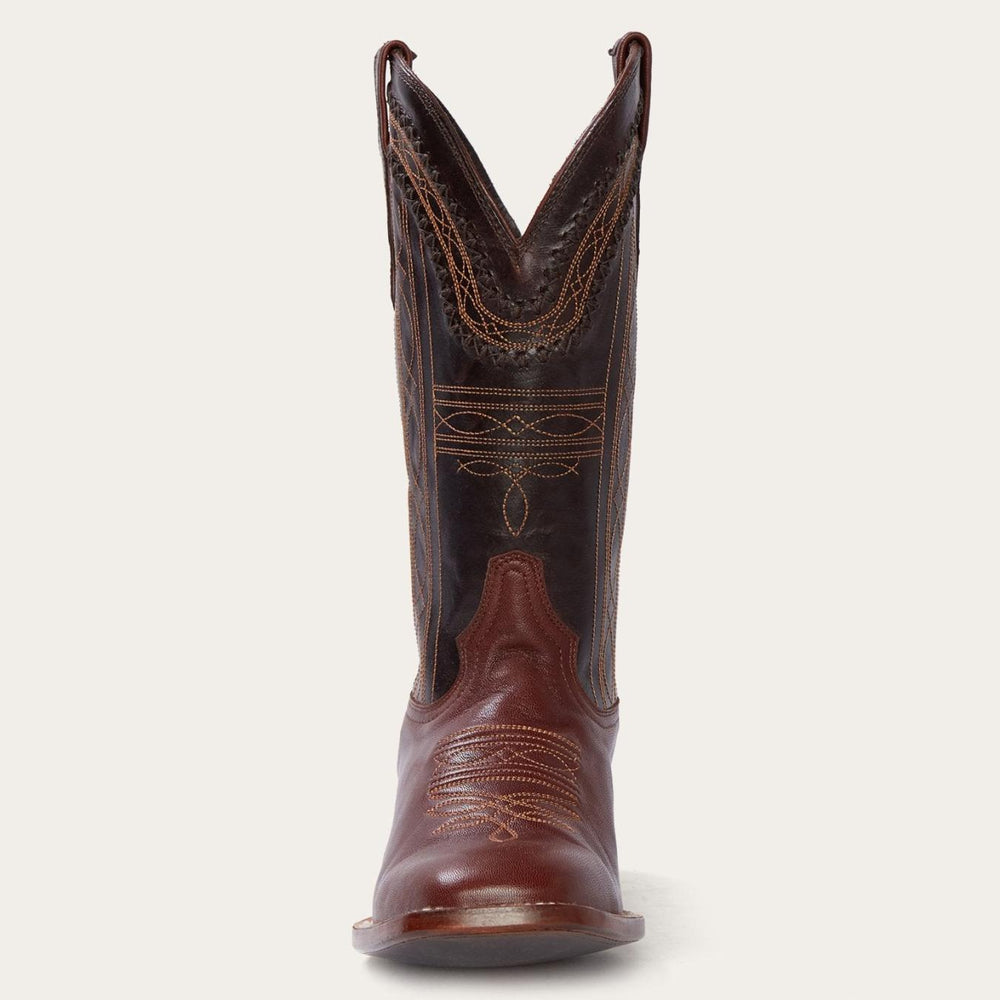 Men Western | Stetson Denver Brown Goat Hand Stitched Cowboy Boot Brown