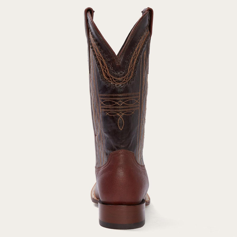 Men Western | Stetson Denver Brown Goat Hand Stitched Cowboy Boot Brown