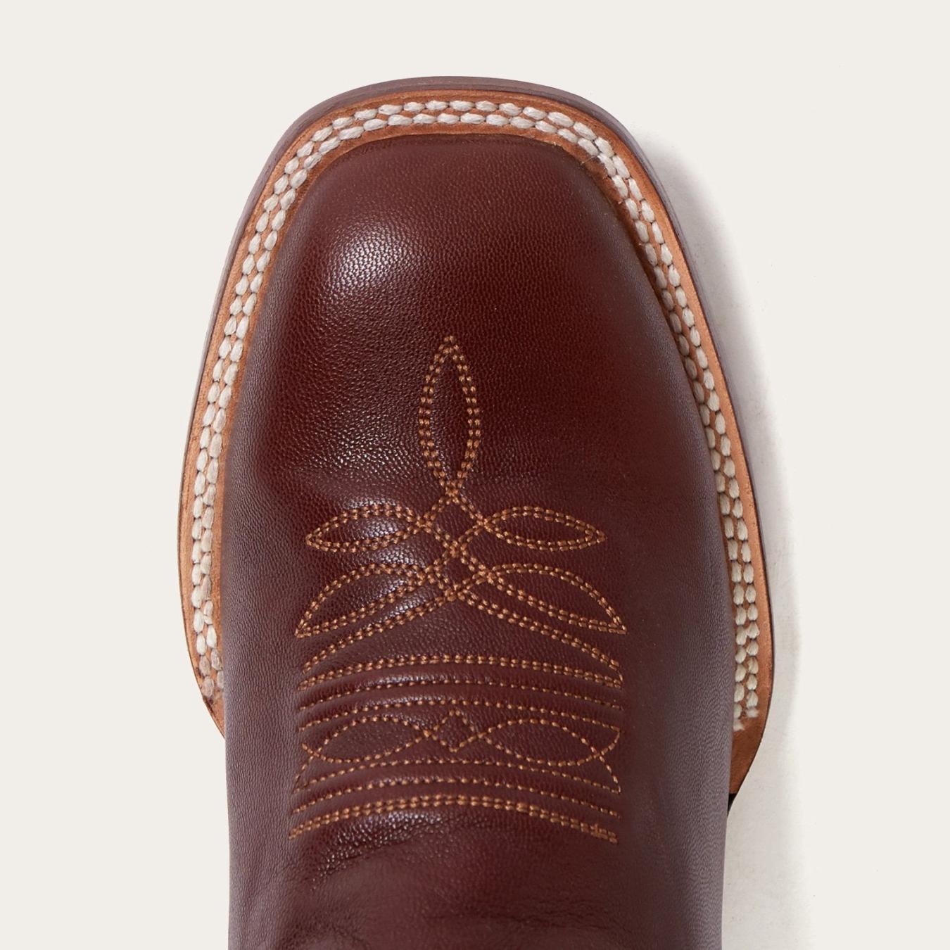 Men Western | Stetson Denver Brown Goat Hand Stitched Cowboy Boot Brown