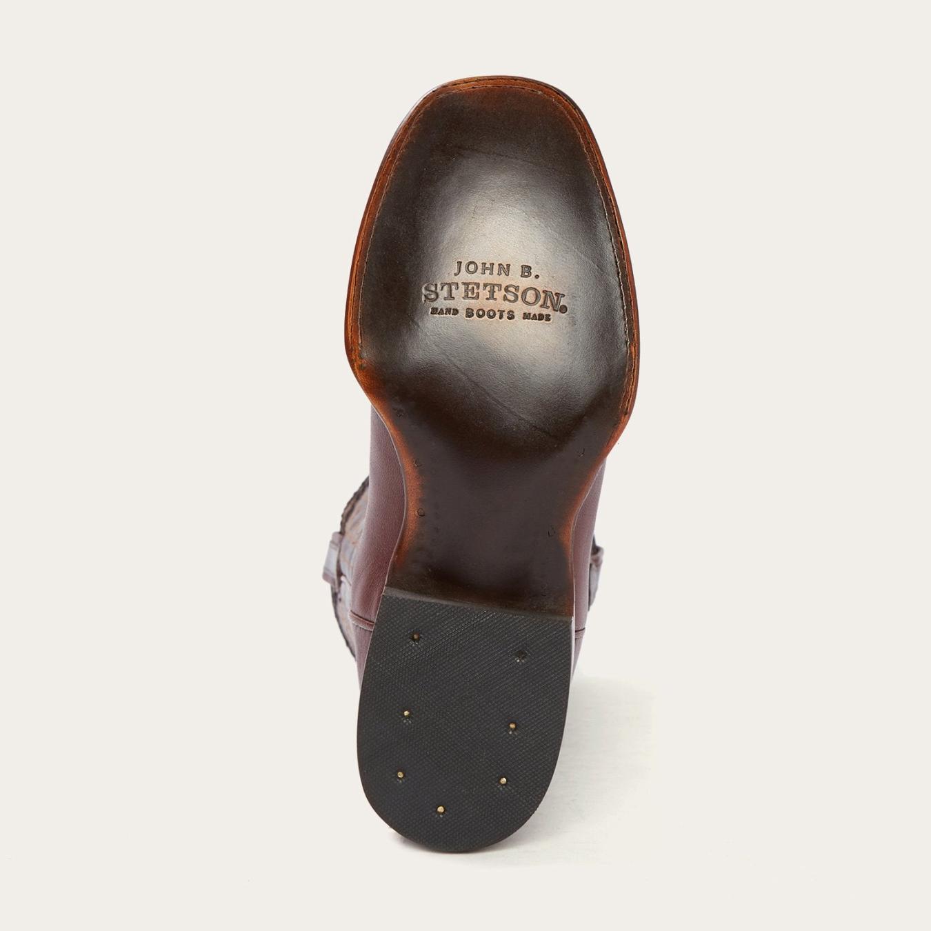Men Western | Stetson Denver Brown Goat Hand Stitched Cowboy Boot Brown
