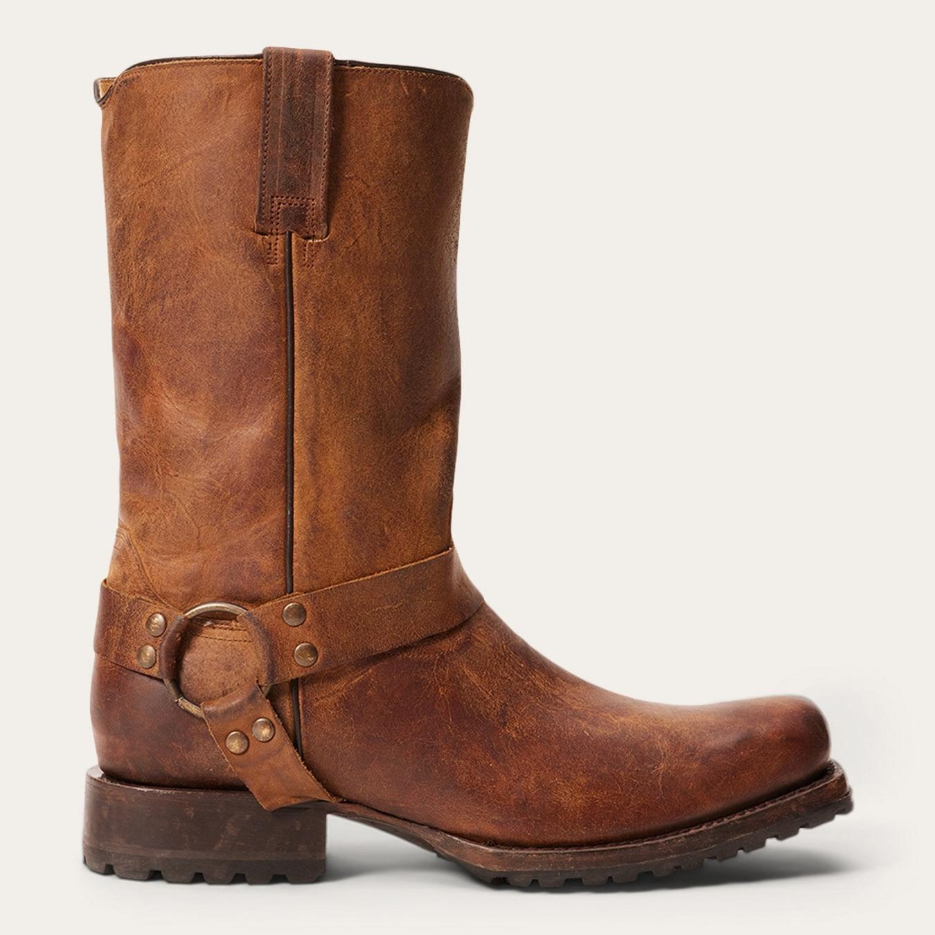 Men Western | Stetson Heritage Harness Boots Oiled Brown