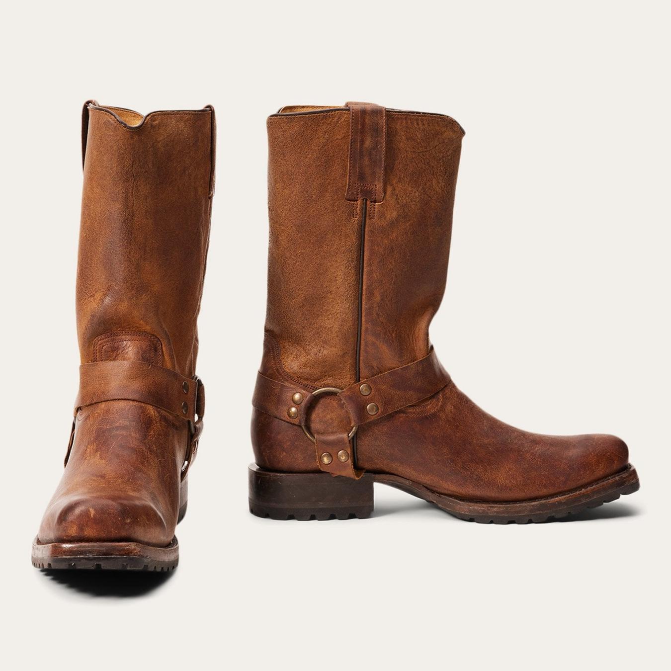 Men Western | Stetson Heritage Harness Boots Oiled Brown