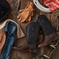 Men Western | Stetson Kaycee Brown Caiman Belly Cowboy Boot Brown