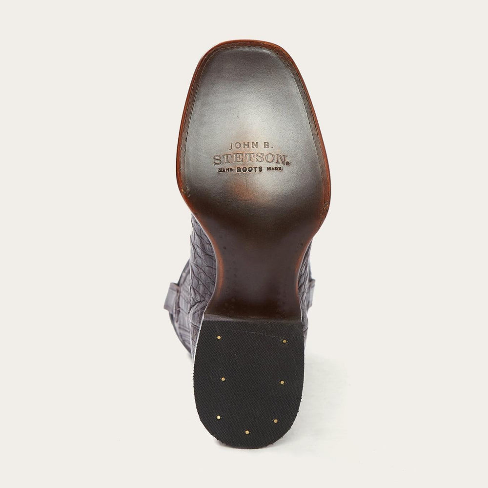 Men Western | Stetson Kaycee Brown Caiman Belly Cowboy Boot Brown