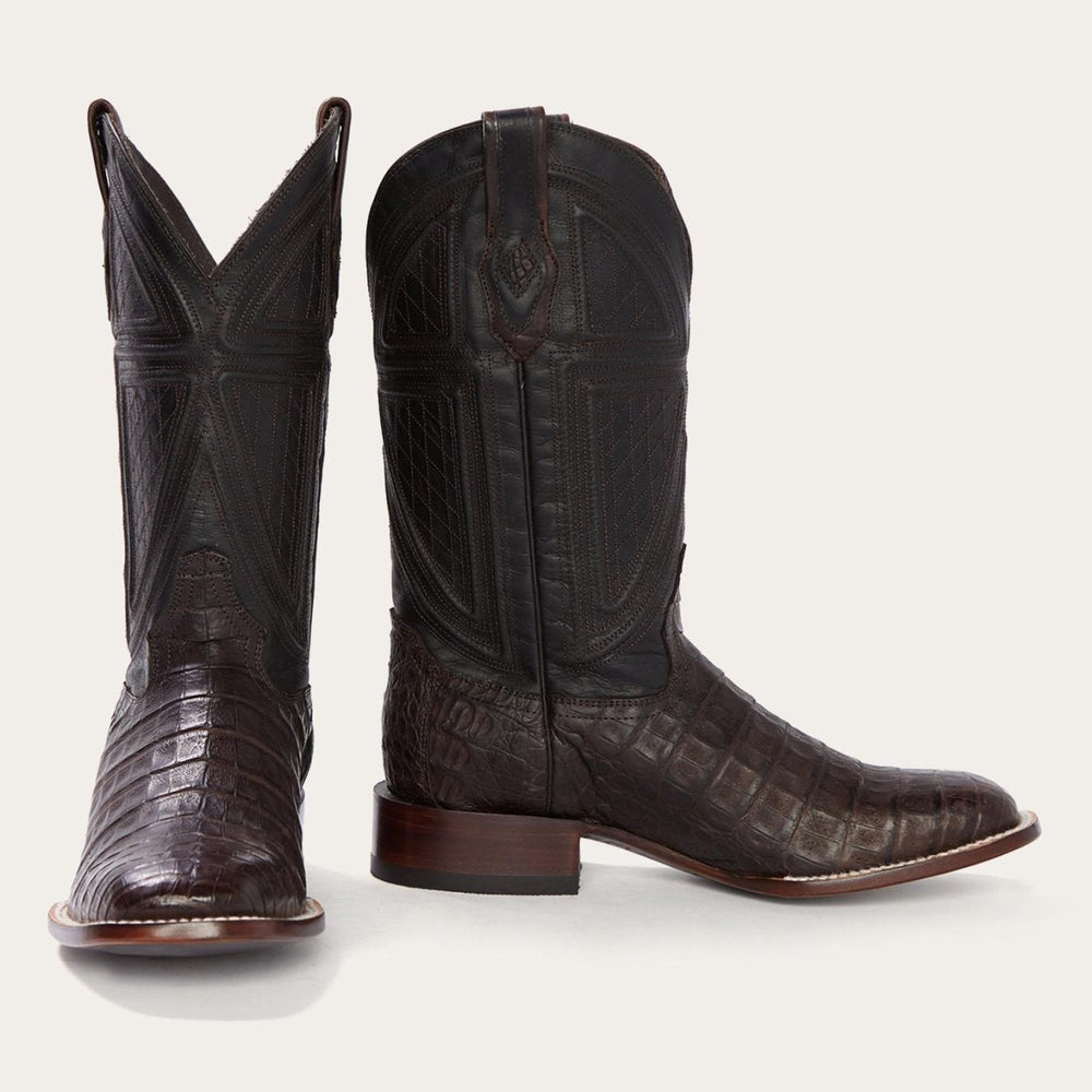 Men Western | Stetson Kaycee Brown Caiman Belly Cowboy Boot Brown