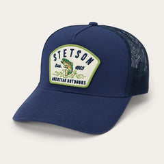 Men/Women Caps &amp; Truckers | Stetson Fishing Patch Trucker Cap Navy