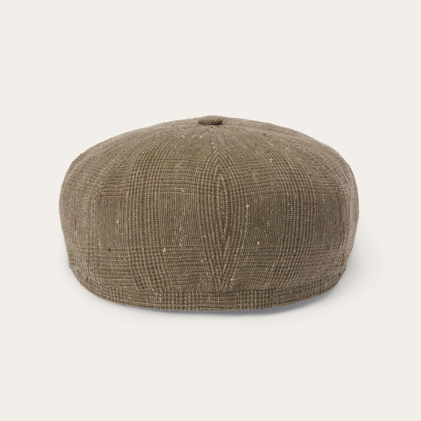 Men/Women Caps &amp; Truckers | Stetson Glen Check Linen/Silk Hatteras Cap Olive Check