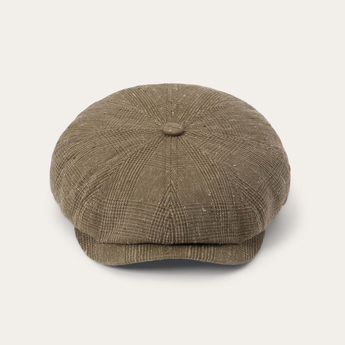 Men/Women Caps &amp; Truckers | Stetson Glen Check Linen/Silk Hatteras Cap Olive Check