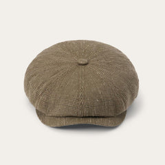 Men/Women Caps &amp; Truckers | Stetson Glen Check Linen/Silk Hatteras Cap Olive Check